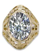 Yellow 8k gold Zircon ring vrc031x-zi Vintage style Art Deco USSR jewelry, Russian style